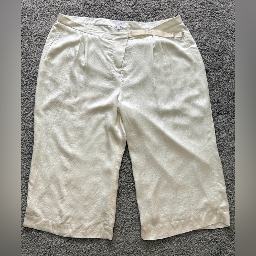 Anna October j. Crew shimmery cream S22 women’s cropped wide leg pant
